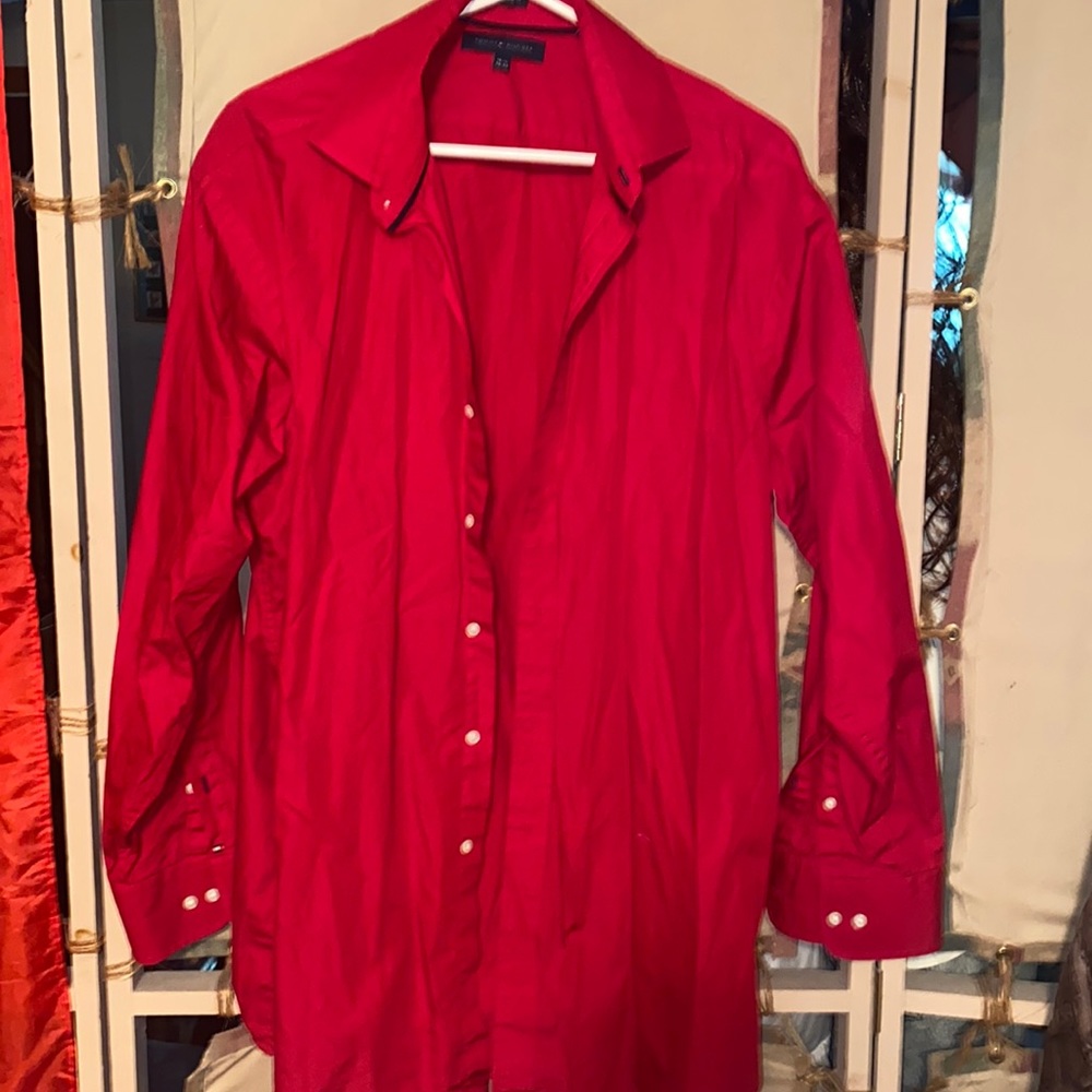 Red Tommy Hilfiger button down